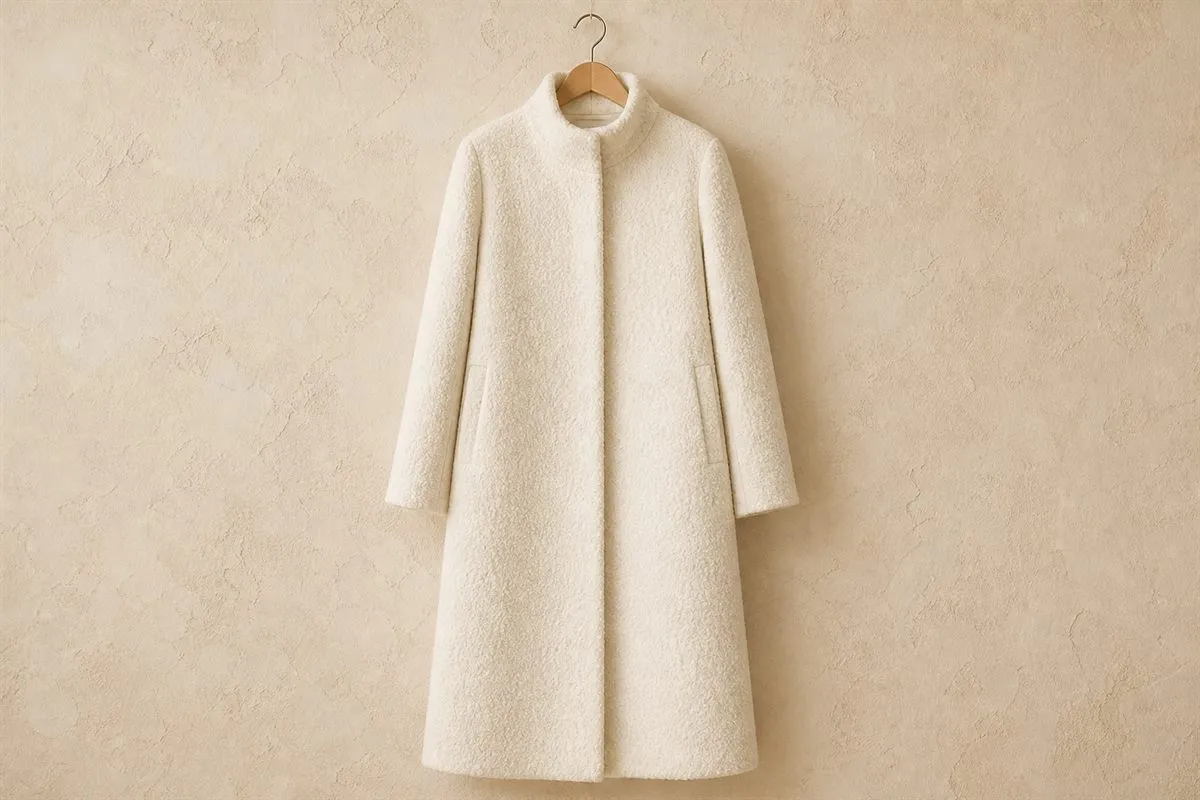 Manteau Long en Laine Bouclée No.21